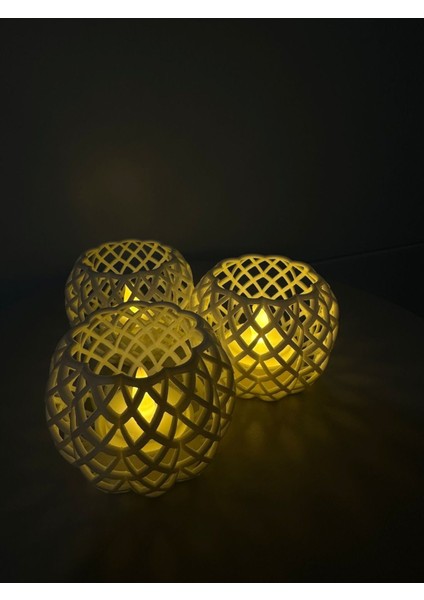 Luxury Mini Balkabağı Tea Light Holder - 3D Baskı Dekoratif Mumluk (3 Adet) 1 Adet fiyatları