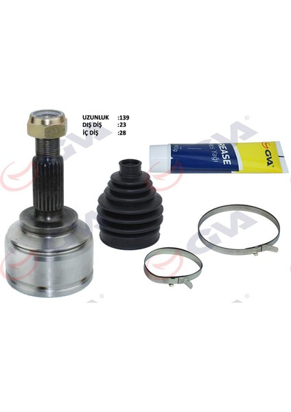 Aks Kafasi Diş Ön Clio Iii Hb 1.2 16V 05-12 23X28X49 138MM Gnzrz