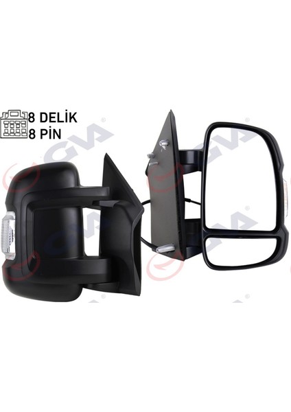 Diş Dikiz Aynasi Sağ Ducato-Boxer-Jumper 06 Elektrikli Isitmali Sinyalli Kisa Kol Konveks 8 Fiş VM-6201EHR Gnzrz