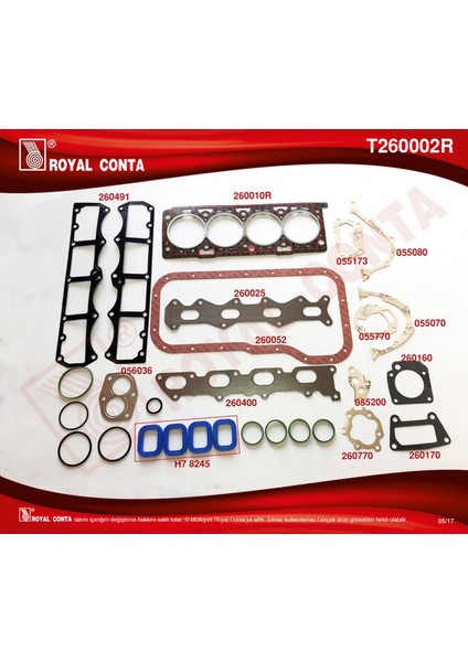 Motor Takim Conta Keçesiz Palio-Mrea-Sna-Brava 1.6 Gnzrz