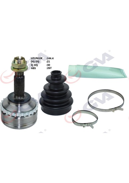 Aks Kafasi Diş Ön Clio Ii 1.4i 16V 98-05 Kangoo 98-08 Abs Li 26DİŞ 21X30X52.2 144.5MM Gnzrz
