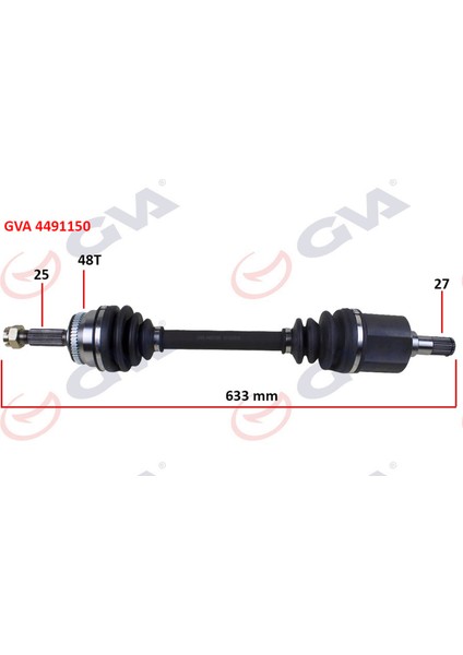 Komple Aks Sol Getz 1.5 Crdi 03-09 Abs Li 48DİŞ 633MM Gnzrz