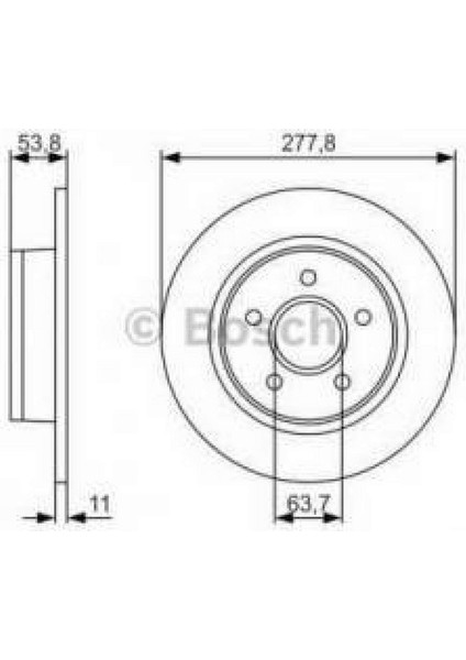 Fren Diski Arka 5 Bijon 277,8 mm Ford Tourneo Connect 1.8 Tdci / 1.8 Di / 18 16V 02-13 Gnzrz