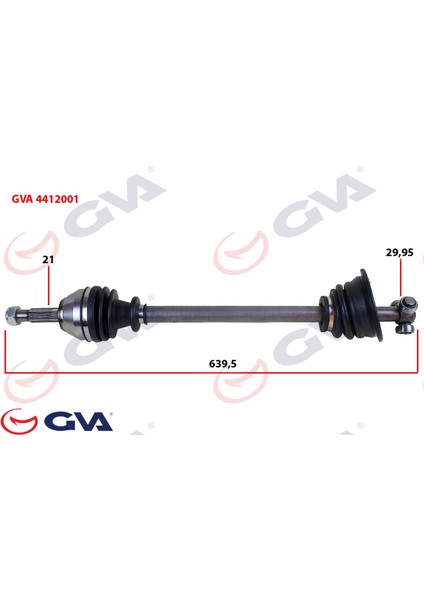 Komple Aks Sol Renault 19 1.4 639MM Gnzrz