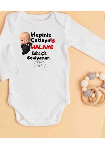 Özel Isimli Baskılı Hediyelik Zıbın Hala Yeğen Icin