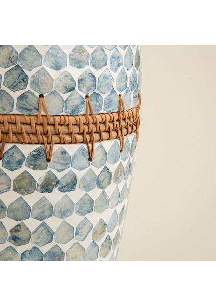 Hanoi Capiz Vazo 44 cm Beyaz/açık Mavi modelleri