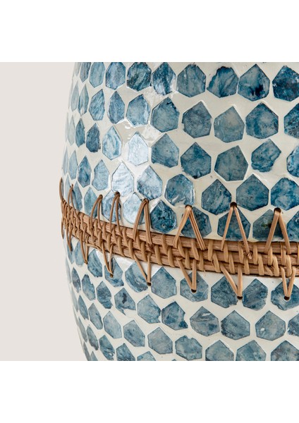 Hanoi Capiz Vazo 39 cm Beyaz/açık Mavi modelleri