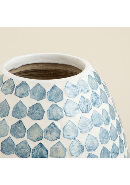 Hanoi Capiz Vazo 38 cm Beyaz/açık Mavi modelleri