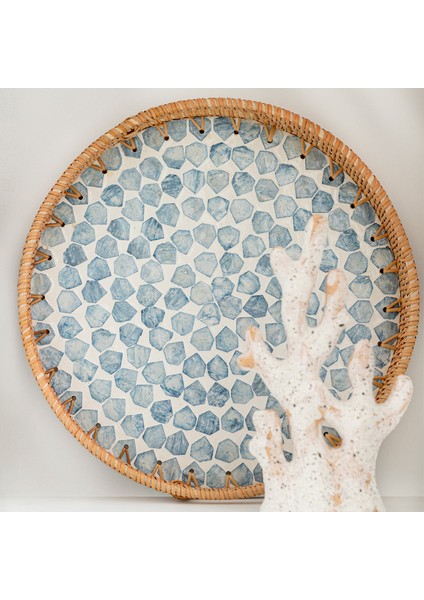 Hanoi Dekoratif Tepsi 37 cm Beyaz/açık Mavi fiyatları