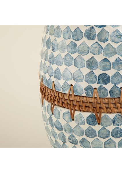 Hanoi Capiz Vazo 38 cm Beyaz/açık Mavi fırsatları