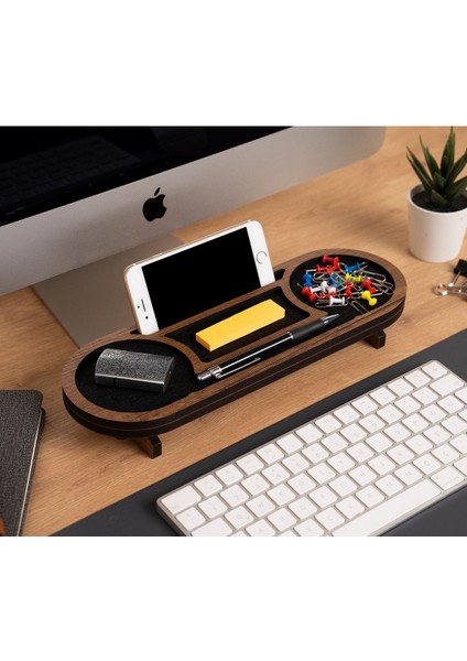 Luxury Mini Masaüstü Organizer Düzenleyici Ceviz MD02C 1 Adet