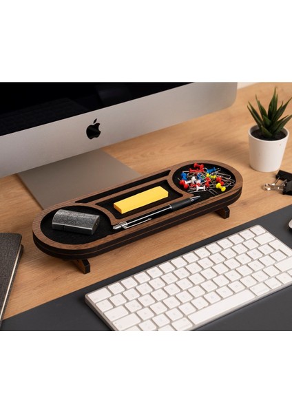 Luxury Mini Masaüstü Organizer Düzenleyici Ceviz MD02C 1 Adet