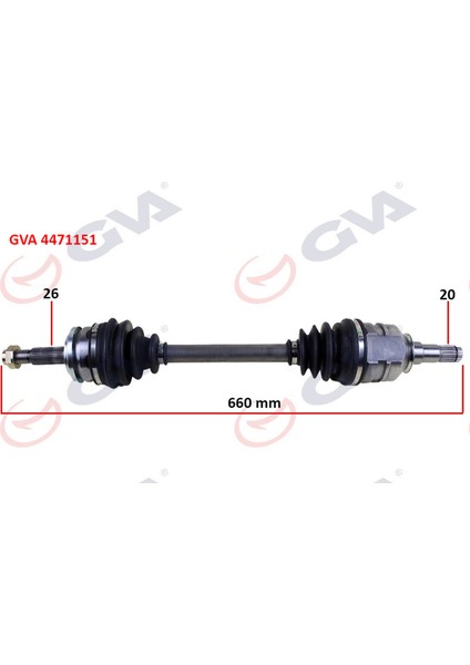 Komple Aks Sol Auris-Corolla E15 1.4d 07-11 660MM Gnzrz
