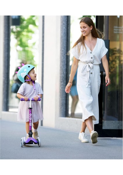 Scooter Mini Micro Deluxe Foldable LED Purple MMD199