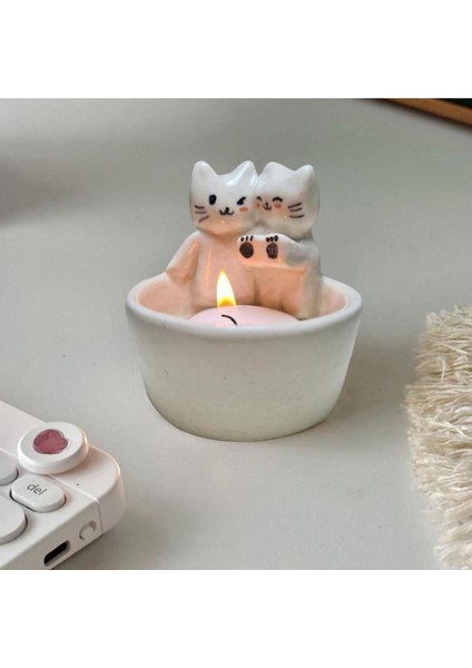 Luxury Sevgili Kedi Mumluk,üşüyen Kedi Mumluk, Sevgili Kedi Mumluk, Ateş Başında Üşüyen Sevgili Kedi Mumluk 1 Adet