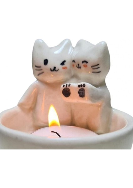 Luxury Sevgili Kedi Mumluk,üşüyen Kedi Mumluk, Sevgili Kedi Mumluk, Ateş Başında Üşüyen Sevgili Kedi Mumluk 1 Adet modelleri