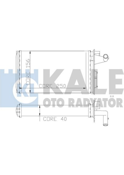 Kalorifer Radyatörü [ Fiat Tempra, Tipo 1.6 16V Sxa, Alfa 145 1995-2001, 146 1994-2001, 155 1992-1997 2 Sira Al+Pl Musluklu ] Gnzrz