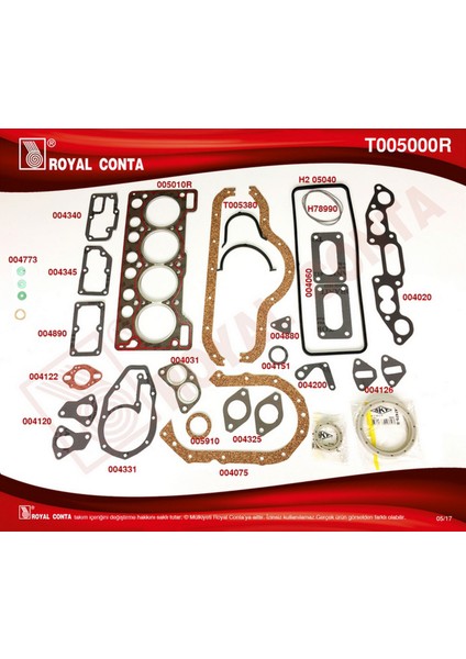 Motor Takim Conta Skt Keçeli R12 1400 Skc Reinz Malzeme Gnzrz