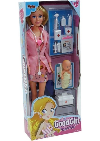 Luxury WG-115225A Kutulu 29CM Aksesuarlı Doktor Bebek - Vardem Oyuncak 1 Adet