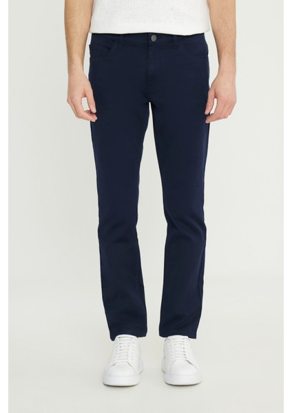 Pamuklu Slim Fit Dar Kesim 5 Cepli Armürlü Esnek Casual Pantolon