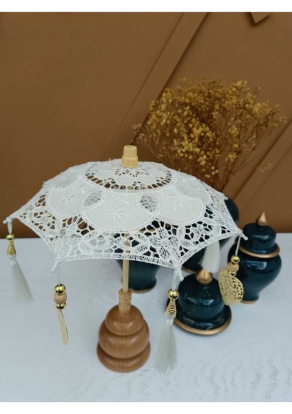 Luxury Bali Şemsiye Dantel Dekoratif 33 cm 1 Adet