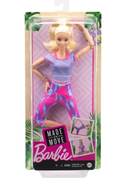 Luxury Barbie Sonsuz Hareket Bebeği Mor Renkli Spor Kıyafeti ile Sarışın Uzun Saçlı Bebek 1 Adet
