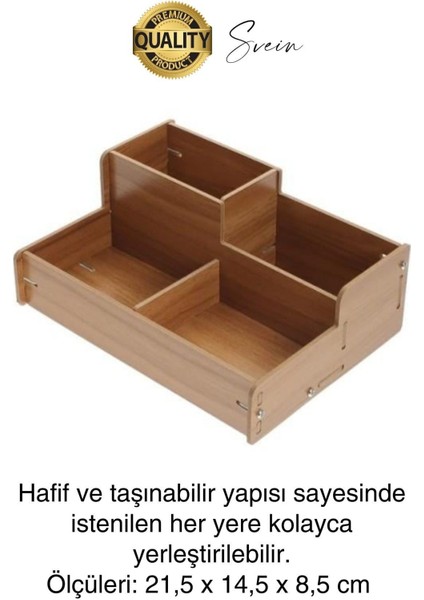 Luxury Özel Üretim 4 Bölmeli Masa Üstü Ahşap Kalem Kağıt Ataş Takı Organizeri Düzenleyici Kutu Ofis Masası 1 Adet indirimleri
