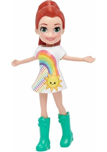 3'lü Set Polly Pocket Lila Shani Gökkuşağı Mor Çiçek Elbiseli Siyah Kahverengi Saçlı Gözlüklü Mattel 1 Adet indirimleri