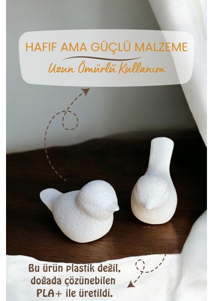 Luxury Modern Dekoratif Kuş Figürü Ikili Set - Beyaz 1 Adet modelleri