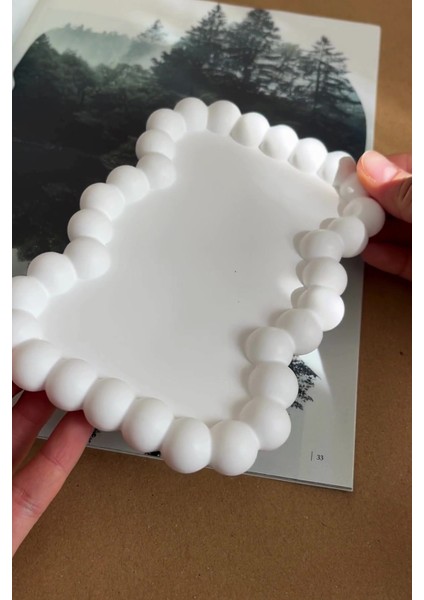 Luxury Pearl Tray Dekoratif Inci Detaylı Tepsi 1 Adet