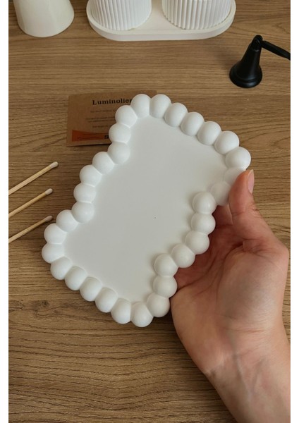 Luxury Pearl Tray Dekoratif Inci Detaylı Tepsi 1 Adet