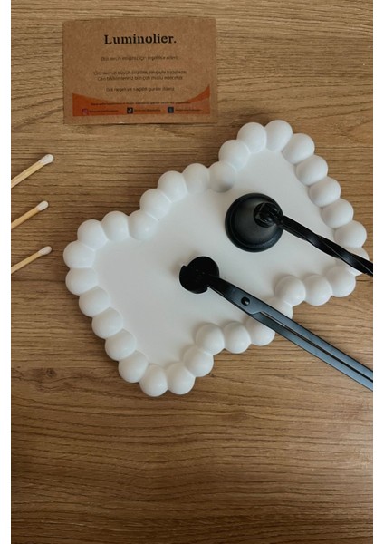 Luxury Pearl Tray Dekoratif Inci Detaylı Tepsi 1 Adet