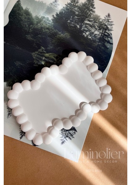 Luxury Pearl Tray Dekoratif Inci Detaylı Tepsi 1 Adet