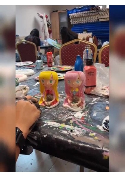 Luxury Rabiart Dıy Kendin Yap Kız Çocuk Saksı Boyama Seti 1 Adet