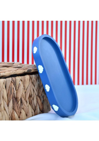 Luxury Bulutlu Oval Organizer Tabak | Banyo Organizeri | Ofis Organizer Tepsi 1 Adet