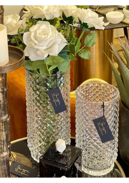 Luxury Ithal Kristal Vazo Mumluk Küçük Boy 1 Adet
