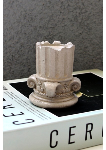 Luxury Antik Mimari Sütun Beton Tealight Mumluk 1 Adet fiyatları
