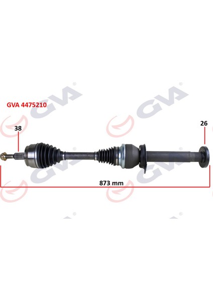 Komple Aks Sağ Transporter T5 2.5 Tdi 03-11 6 Vites 873MM Düz Vites Gnzrz