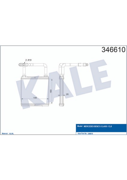 Kalorifer Radyatoru Mercedes X218 C219 C218 W211 Gnzrz