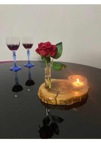 Luxury Zeytin Ağacı Mini Cam Tüp Vazolu Mumluk | Dekoratif Mumluk | Romantik Mumluk 1 Adet modelleri