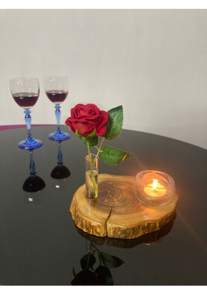 Luxury Zeytin Ağacı Mini Cam Tüp Vazolu Mumluk | Dekoratif Mumluk | Romantik Mumluk 1 Adet fırsatları