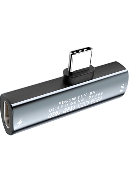 Type C'den Dual Type-C'ye PD60W Hızlı Şarj ve 10 Gbps Veri Aktarımı (Yurt Dışından)