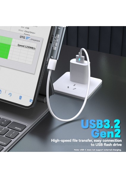 Type C'den Dual Type-C'ye PD60W Hızlı Şarj ve 10 Gbps Veri Aktarımı (Yurt Dışından)