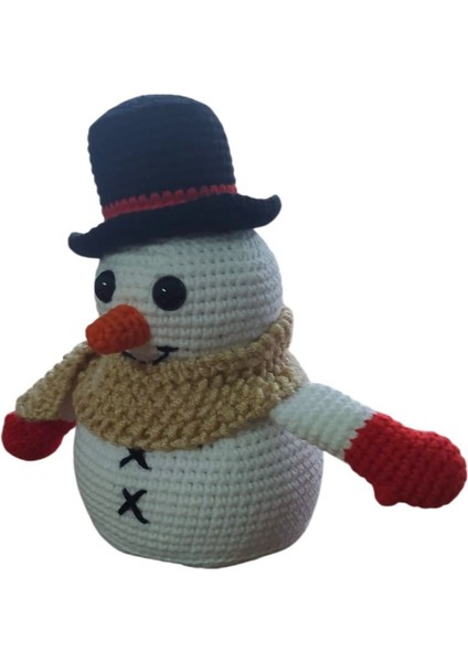 Luxury Amigurumi Organik El Yapımı Oyuncak Kardan Adam Yılbaşı Hediyesi 1 Adet modelleri