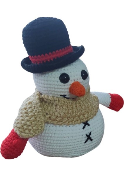 Luxury Amigurumi Organik El Yapımı Oyuncak Kardan Adam Yılbaşı Hediyesi 1 Adet fırsatları