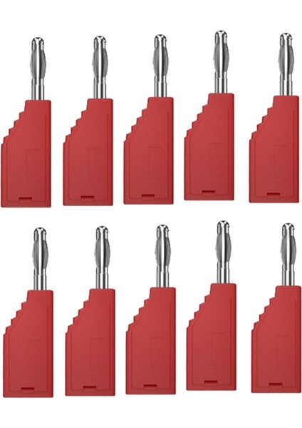 10 Adet/takım Konnektör Fişi J.10054 4mm Yığılabilir Fiş Muz Fişi Kırmızı (Yurt Dışından)