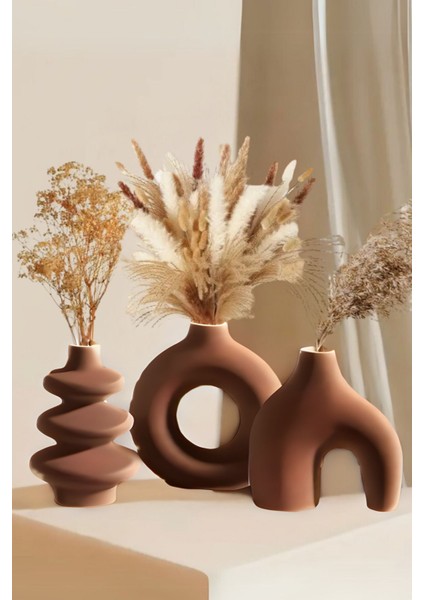 Luxury Iskandinav Tarzı Bohem 12 cm Vazo Pinterest Pampas Vazosu Dekoratif Salon Aksesuarı Masa Süsü 1 Adet