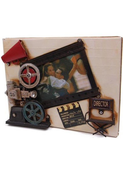 Dekoratif Metal Çerçeve Sinema Temalı Vintage Hediyelik