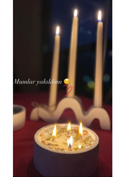 Luxury 3’lü Şamdan ve 3 Adet Şamdan Mumu 1 Adet