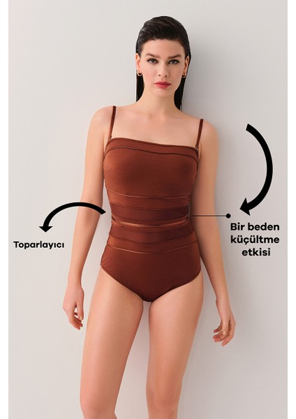 Terra Korseli Toparlayıcı Biyeli Straplez Mayo